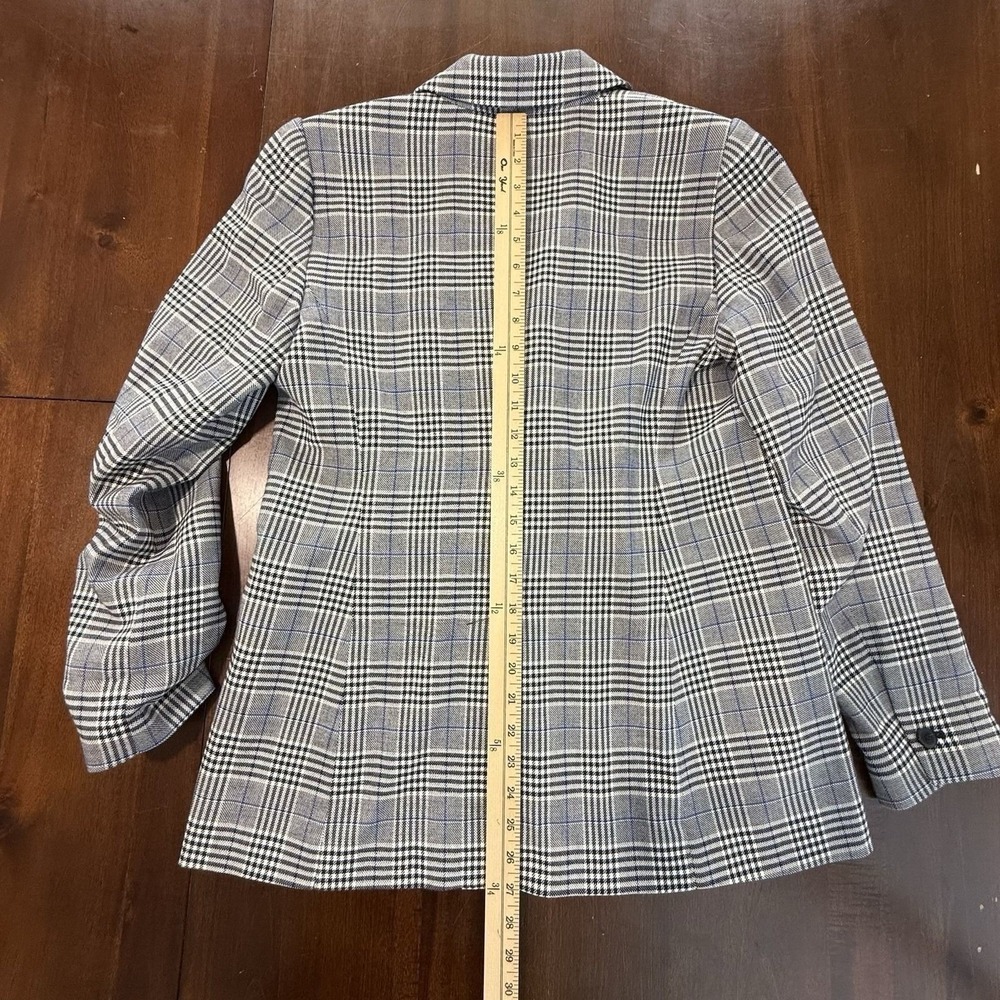 Talbots Womens Glen Plaid Blazer Size 6 Gray Double Breasted Old Money Preppy - Picture 12 of 12
